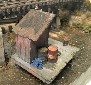 #009 Lame Deer Mill Dock and Outhouse Kit 1:48 O/On3/On30 Dock/Outhouse/Castings